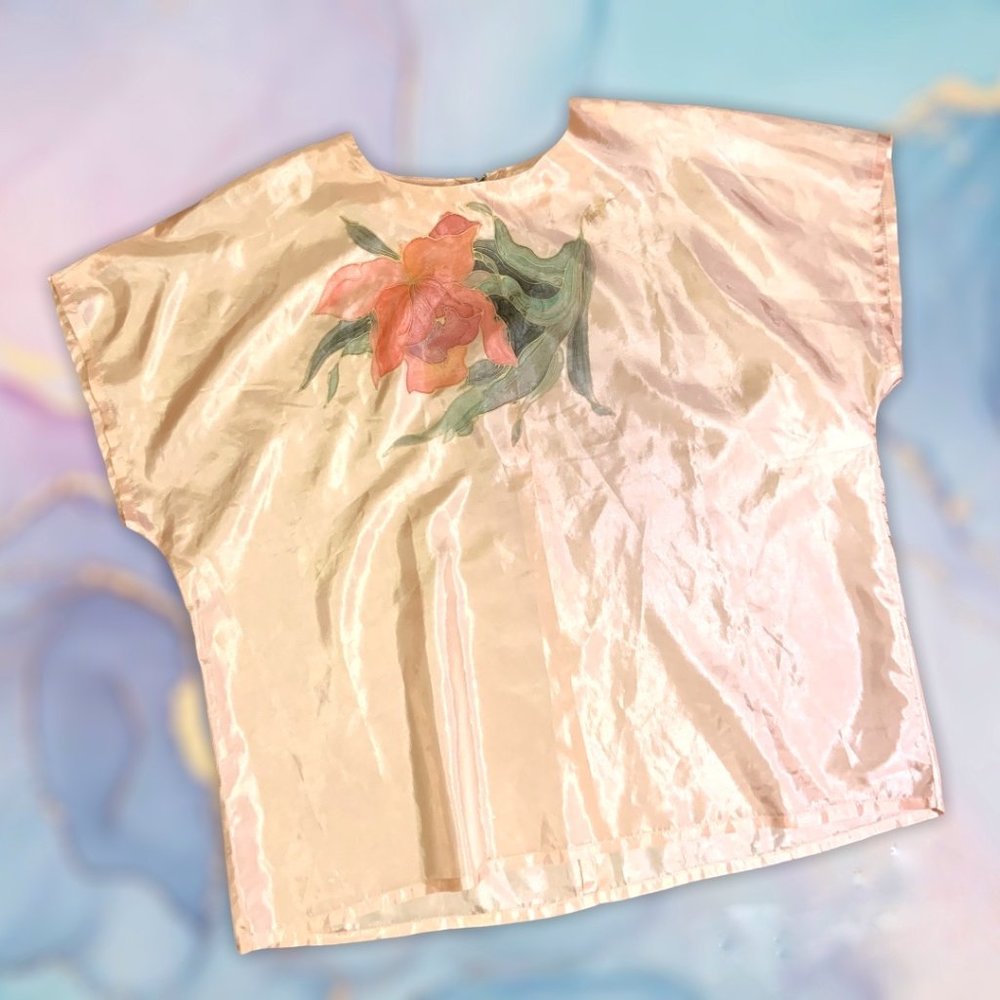 "Floral" Motif  Silky Blouse